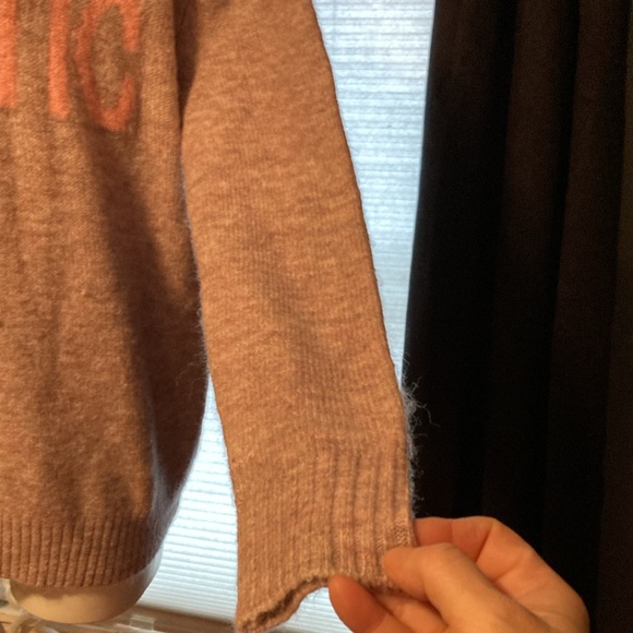 For The Republic fuzzy purple sweater with knit “ECLECTIC” graphic size S NWT - Picture 4 of 7